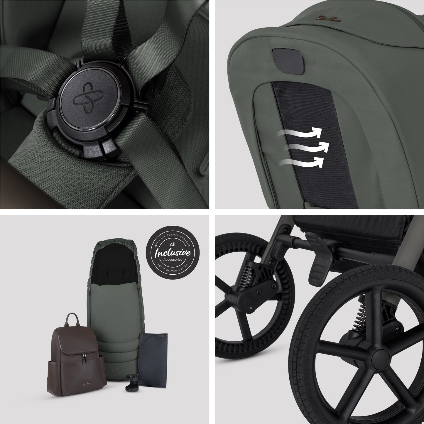 Breez Pewter Travel System Ultimate 360 Family Car Seat Bundle (13 piece)
