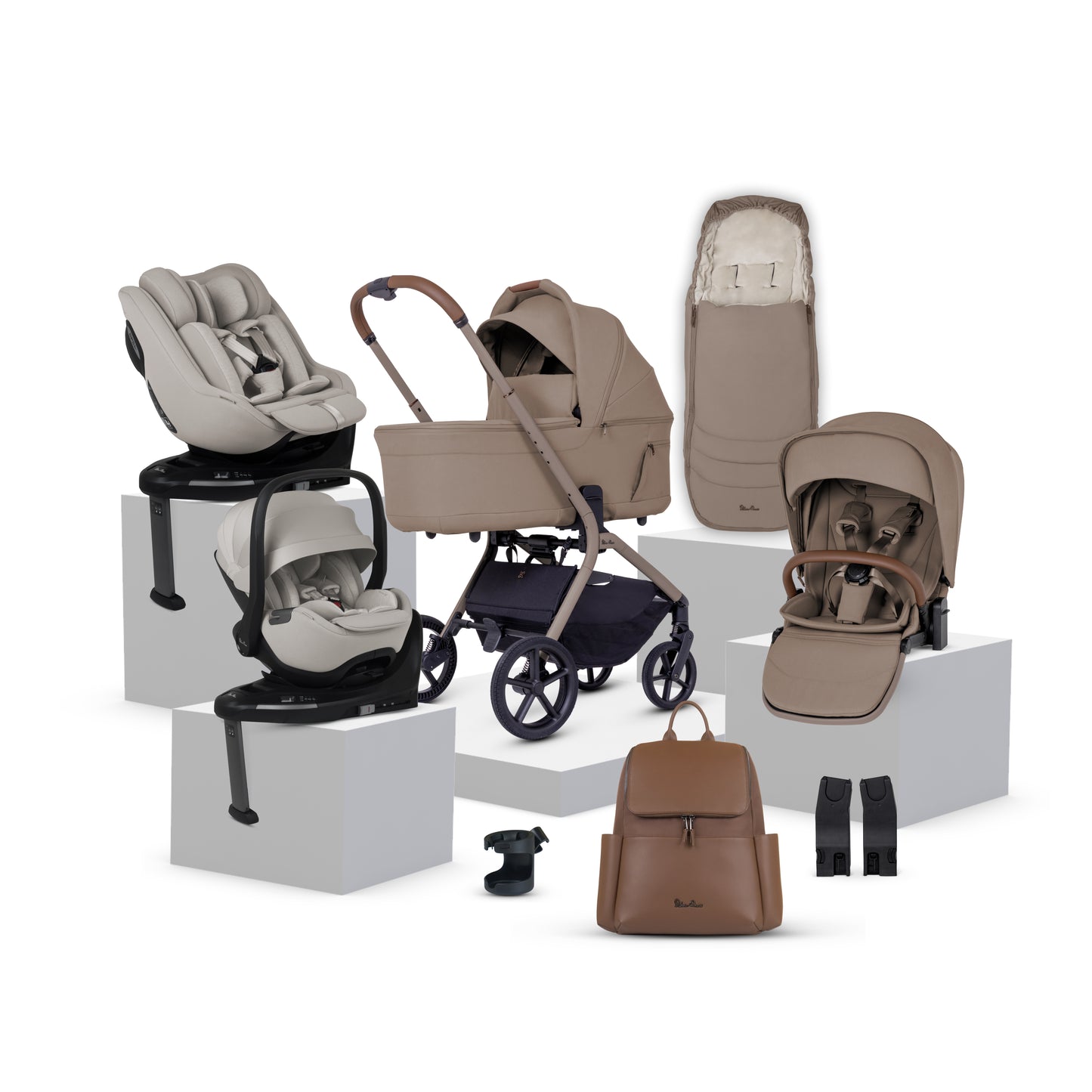 Breez Champagne Travel System Ultimate 360 Family Car Seat Bundle (13 piece)