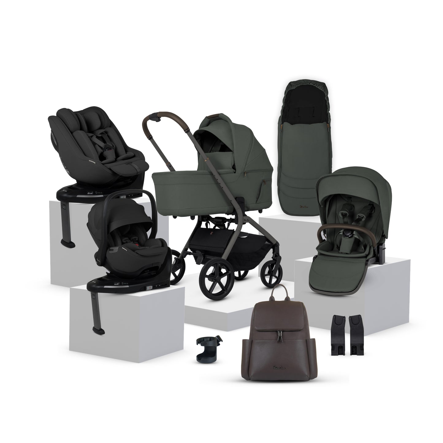 Breez Pewter Travel System Ultimate 360 Family Car Seat Bundle (13 piece)