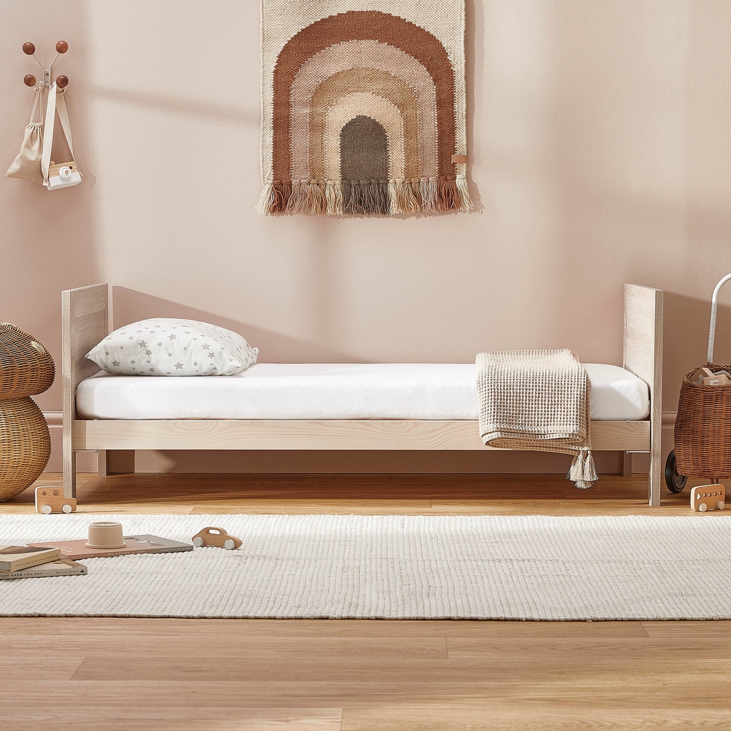 Bromley Oak 2 Piece Oak Nursery Set with Convertible Cot Bed to Toddler Bed & Dresser