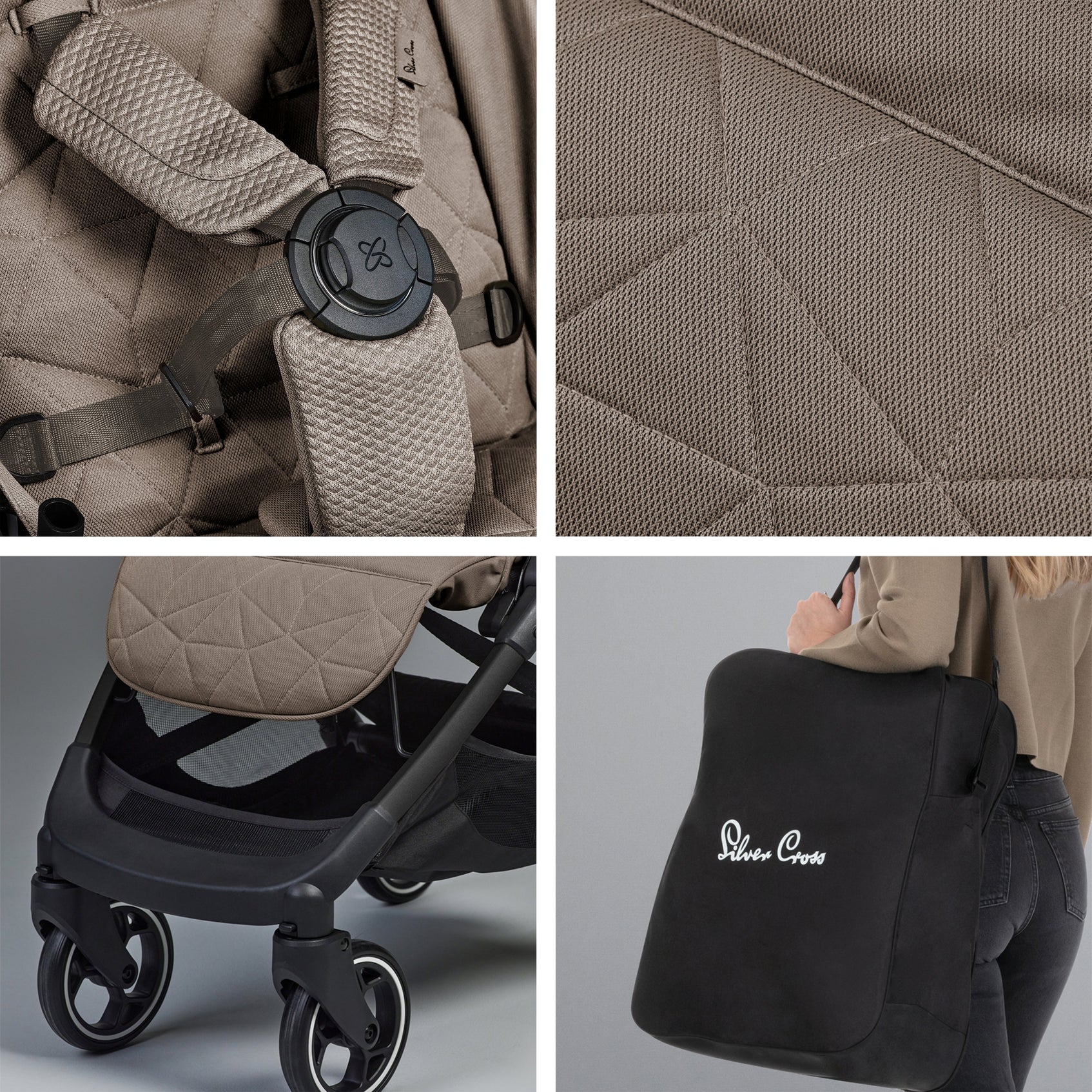 bugaboo bee mineral taupe Clic 2 Cobble Compact Stroller
