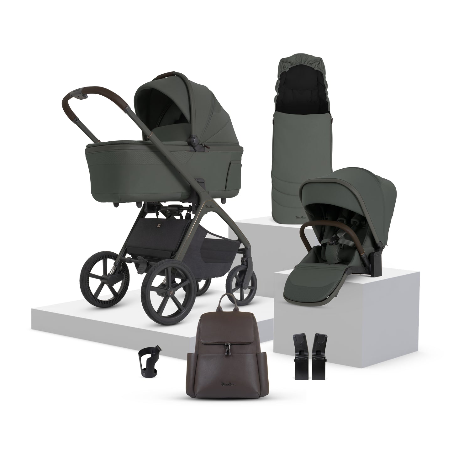 Cove 2 Pewter Travel System Accessory Bundle (8 piece)