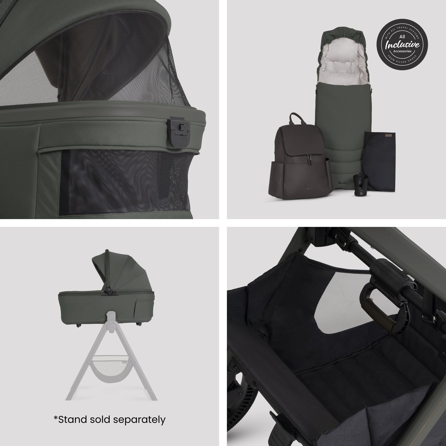 Cove 2 Pewter Travel System Accessory Bundle (8 piece)