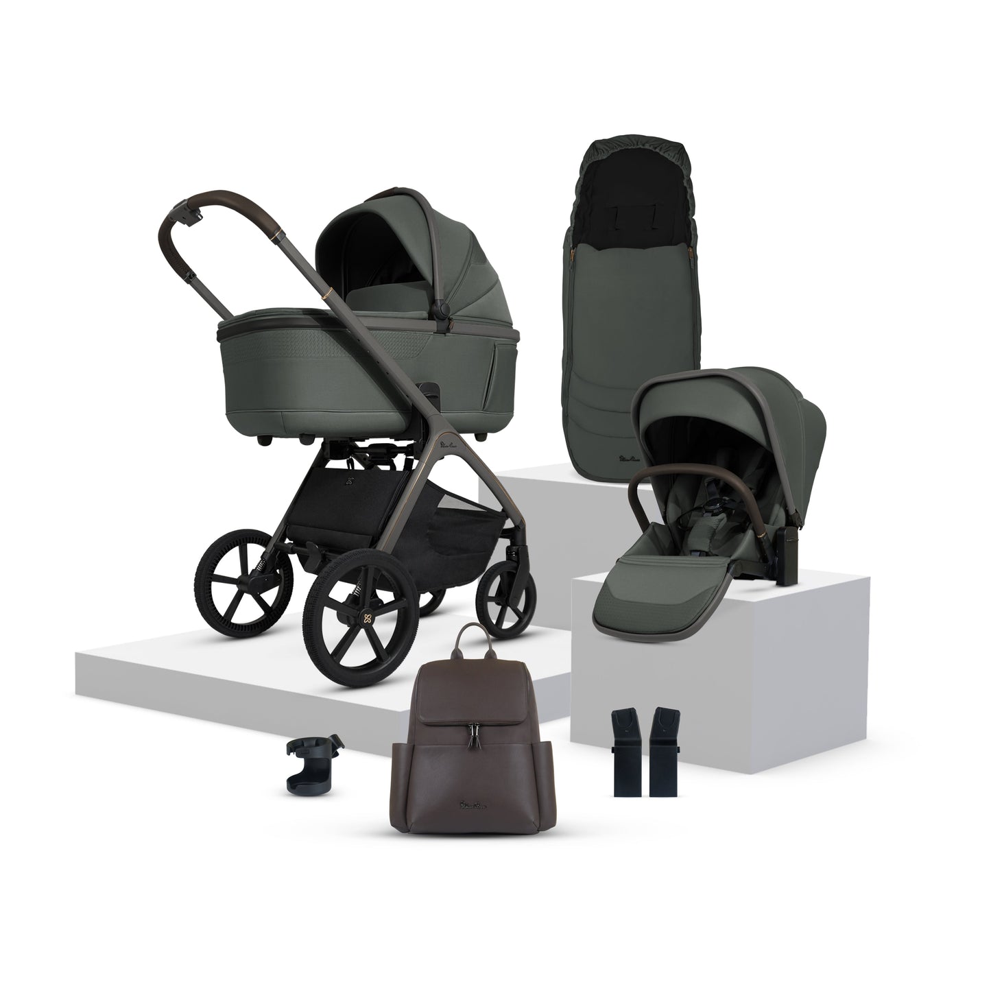 Cove Pewter Travel System Accessory Bundle (8 Piece)
