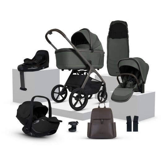 Cove Pewter Travel System Ultimate 360 Infant Carrier Bundle (10 Piece)