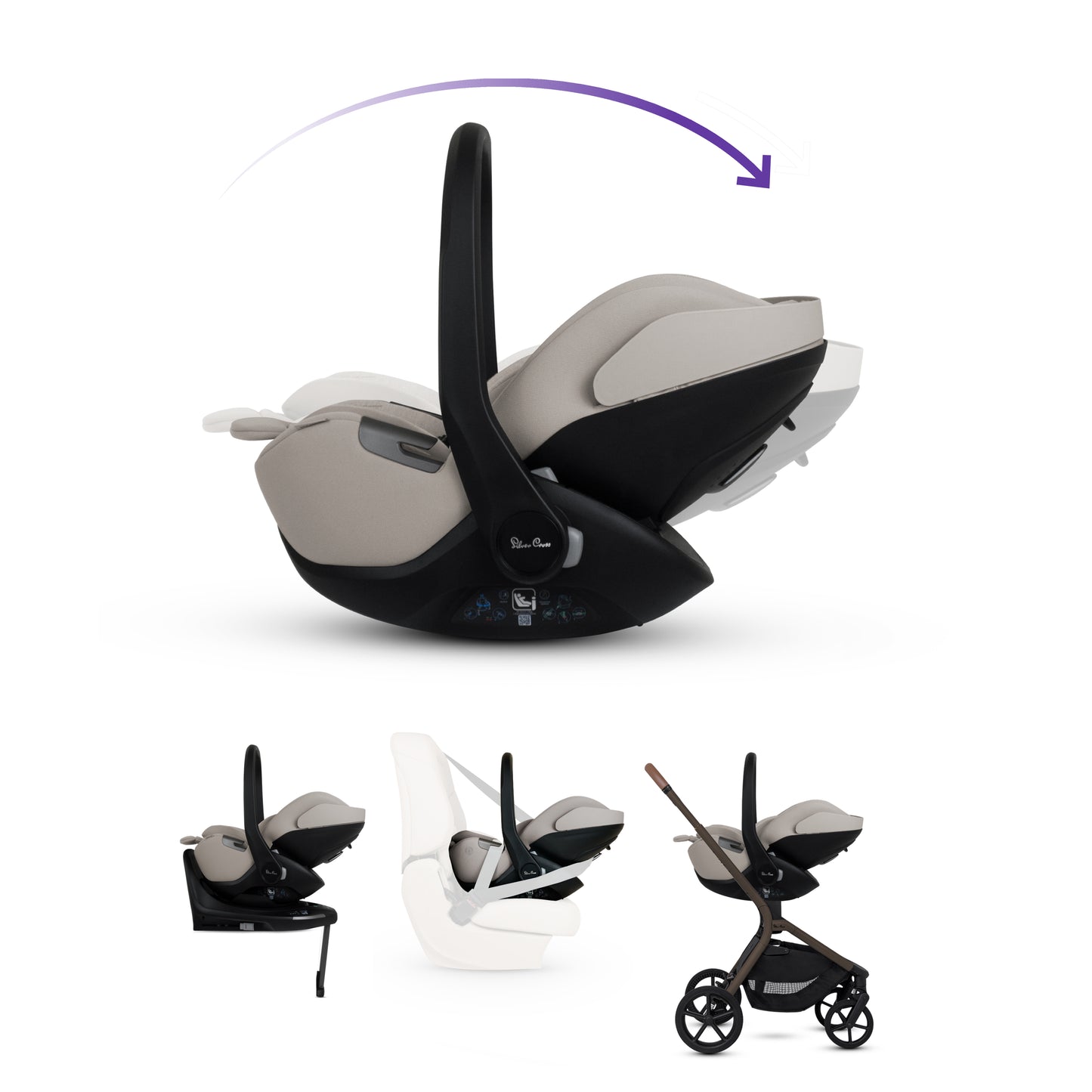 Breez Champagne Travel System Ultimate 360 Infant Carrier Bundle (12 piece)