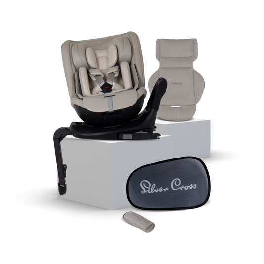 Motion 3 All Size 360 Rotating Car Seat Natural Taupe