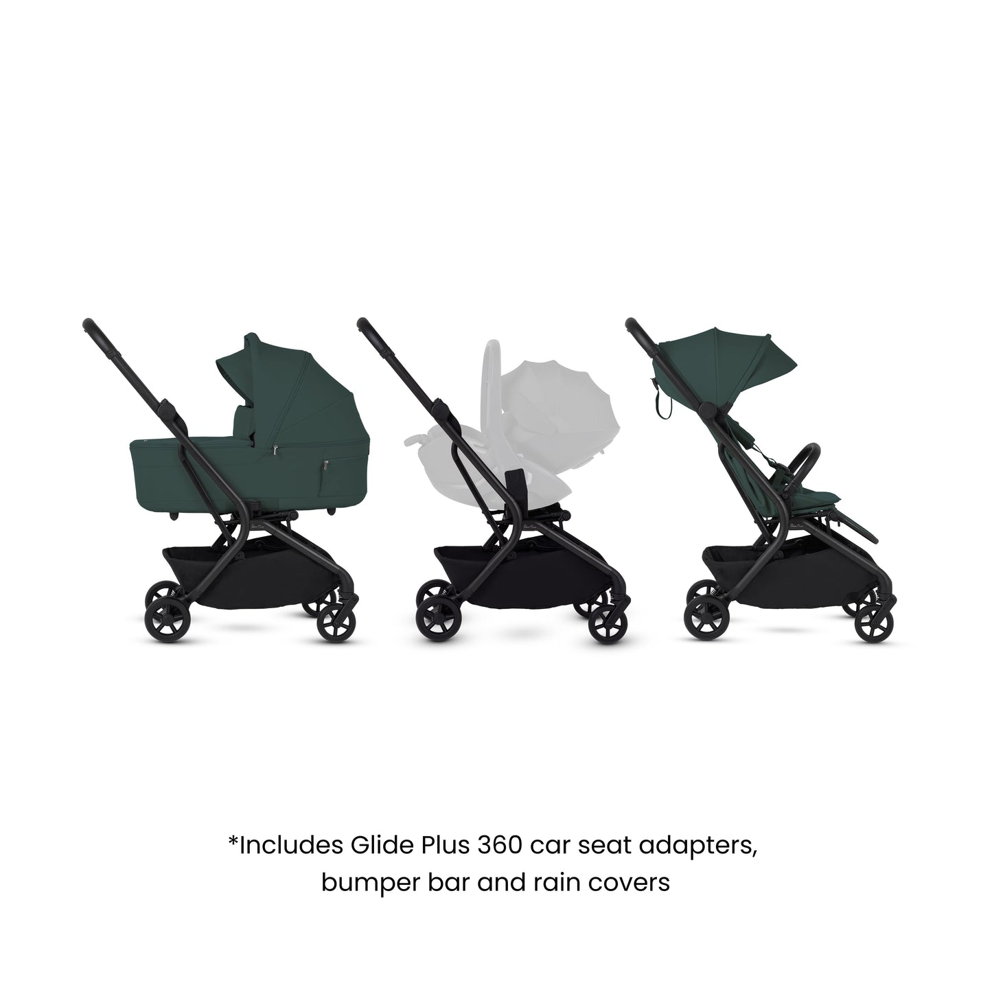 Nia Conifer Compact Travel Stroller with Carrycot (6 Piece)