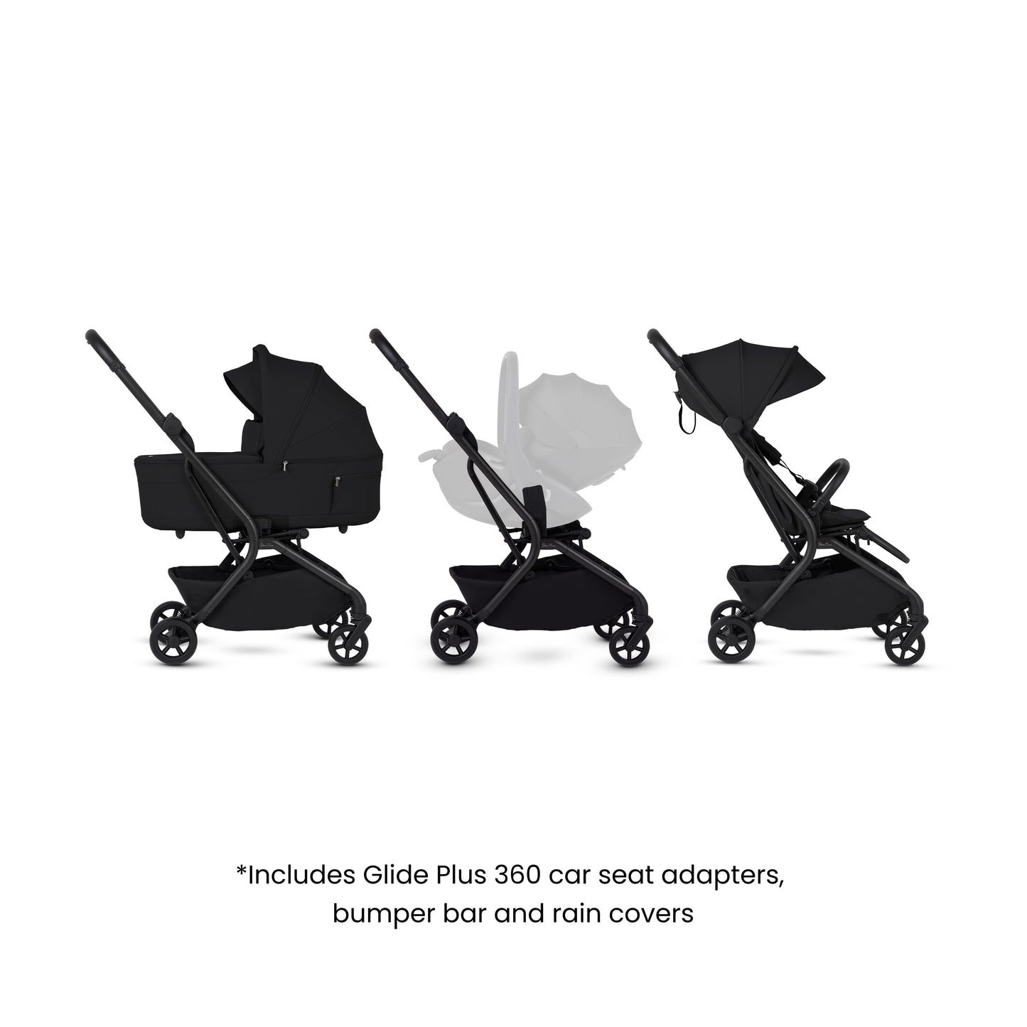 Nia Onyx Compact Travel Stroller with Carrycot (6 Piece)