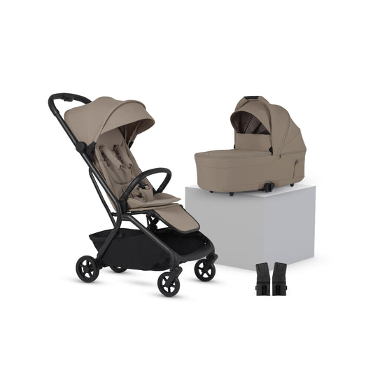 Nia Champagne Compact Travel Stroller with Carrycot (6 Piece)