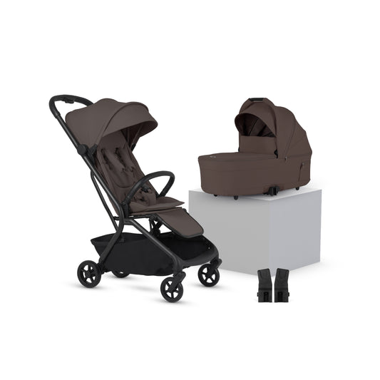 Nia Chocolate Compact Travel Stroller with Carrycot (6 Piece)