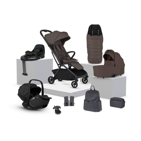 Nia Chocolate Compact Travel System with Accessory Pack (12 Piece)