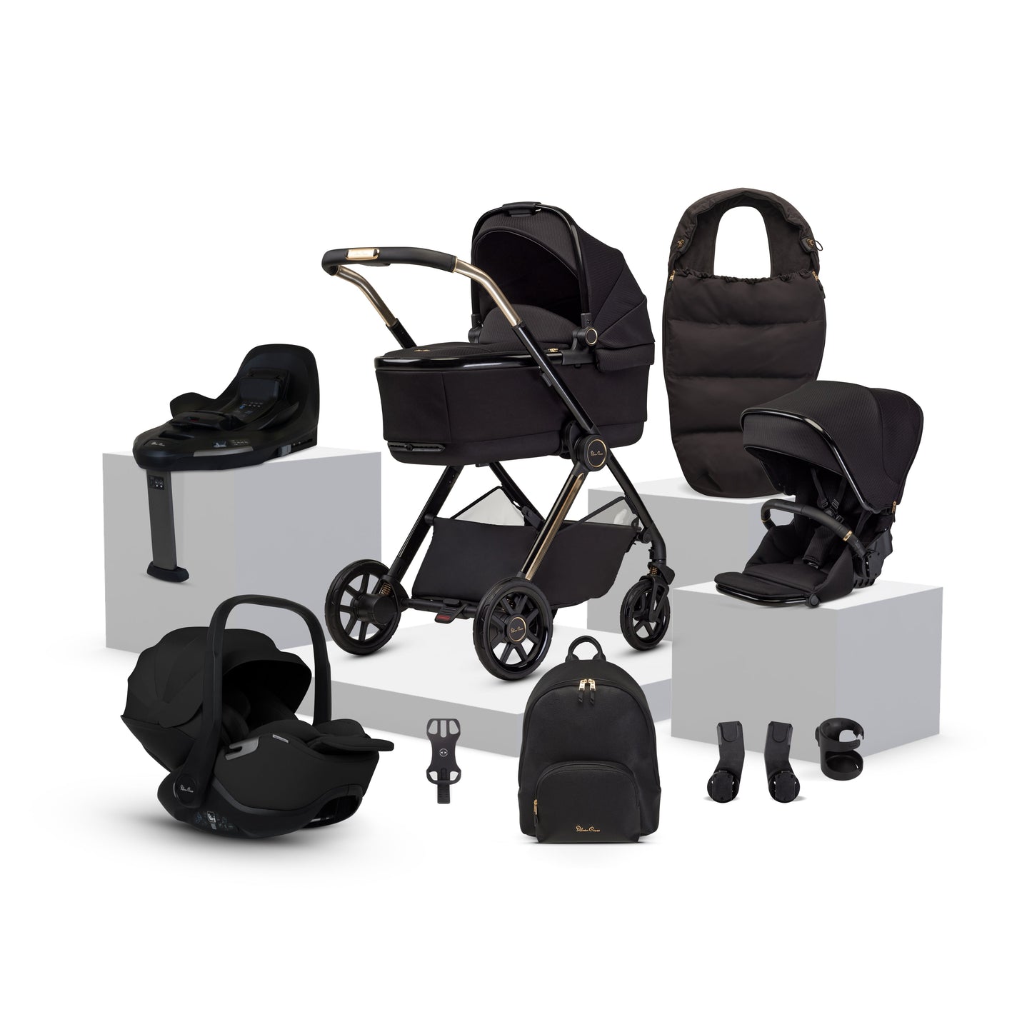 Reef 2 SPECIAL EDITION Espresso Travel System Ultimate 360 Iconic Black Infant Carrier Bundle (11 Piece)