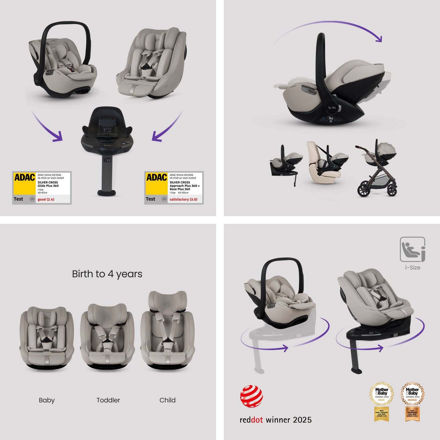 Reef 2 SPECIAL EDITION Ganache Travel System Ultimate 360 Natural Taupe Family Car Seat Bundle (12 Piece)