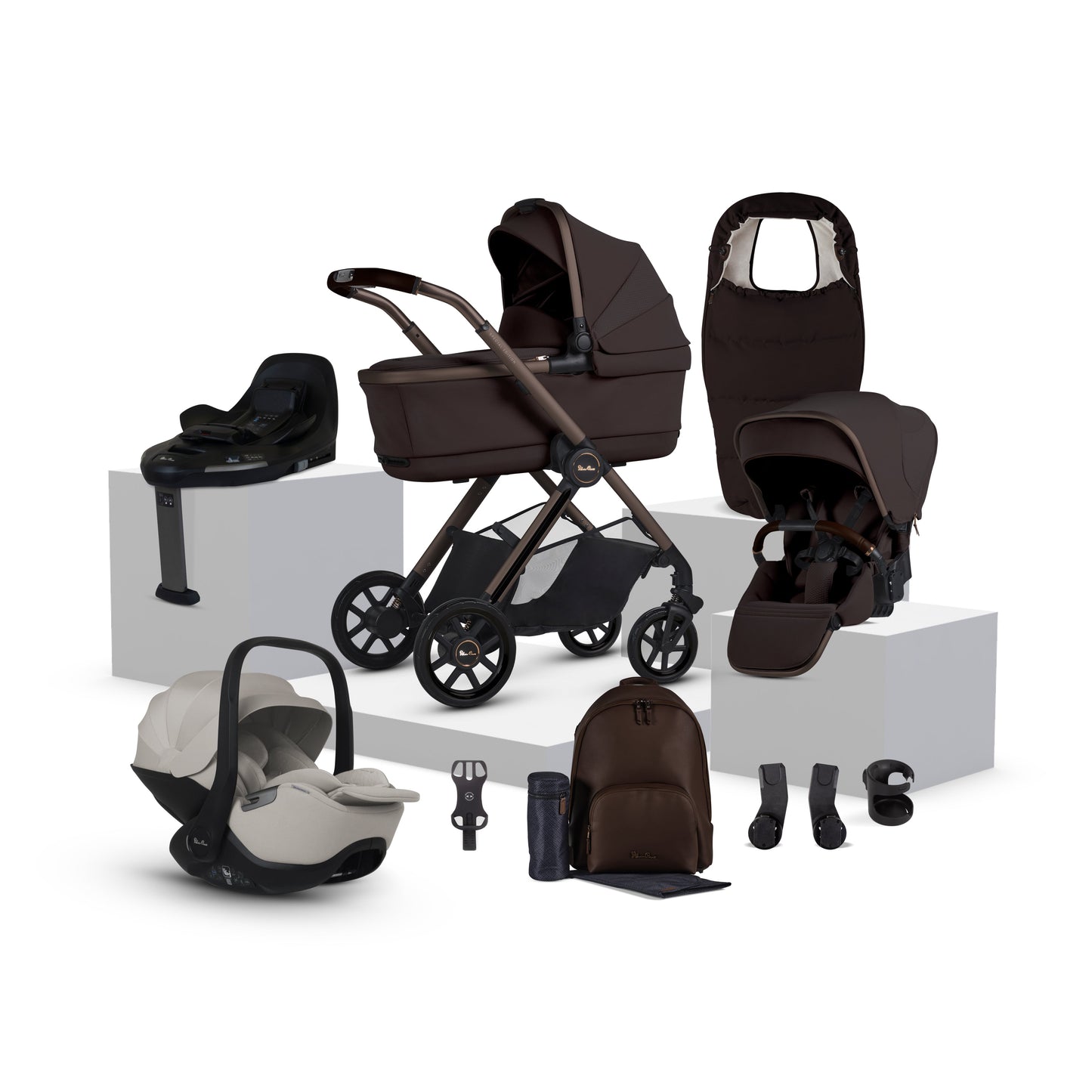 Reef 2 SPECIAL EDITION Ganache Travel System Ultimate 360 Natural Taupe Infant Carrier Bundle (11 Piece)