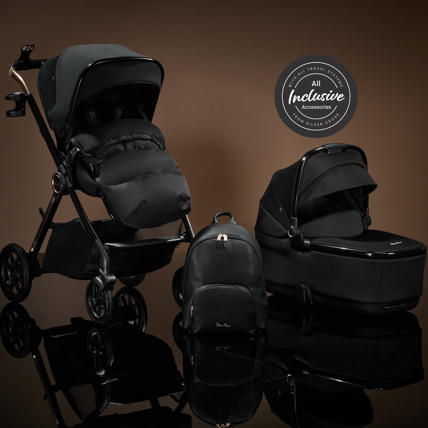 Reef 2 SPECIAL EDITION Espresso Travel System Ultimate 360 Natural Taupe Infant Carrier Bundle (11 Piece)