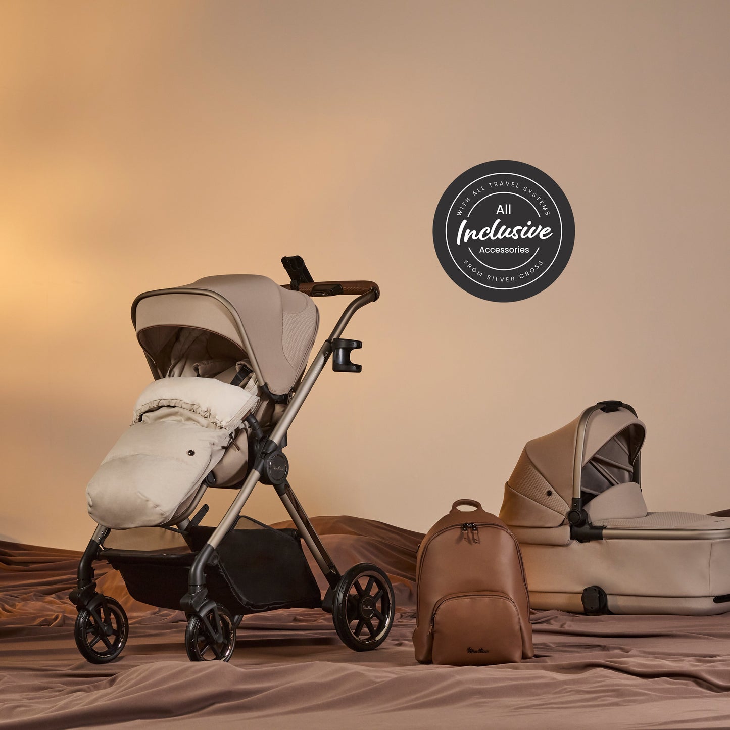 Reef 2 SPECIAL EDITION Frappe Travel System Ultimate 360 Natural Taupe Family Car Seat Bundle (12 Piece)