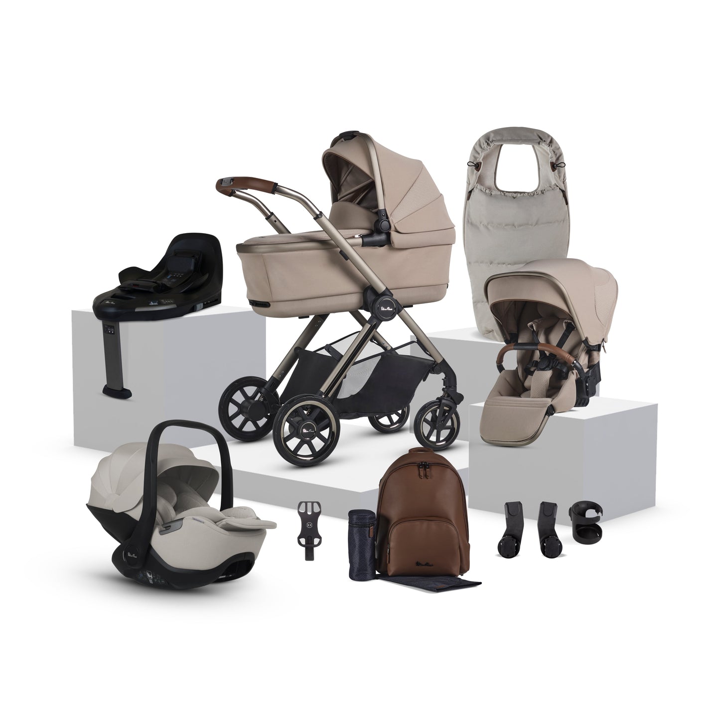 Reef 2 SPECIAL EDITION Frappe Travel System Ultimate 360 Natural Taupe Infant Carrier Bundle (11 Piece)