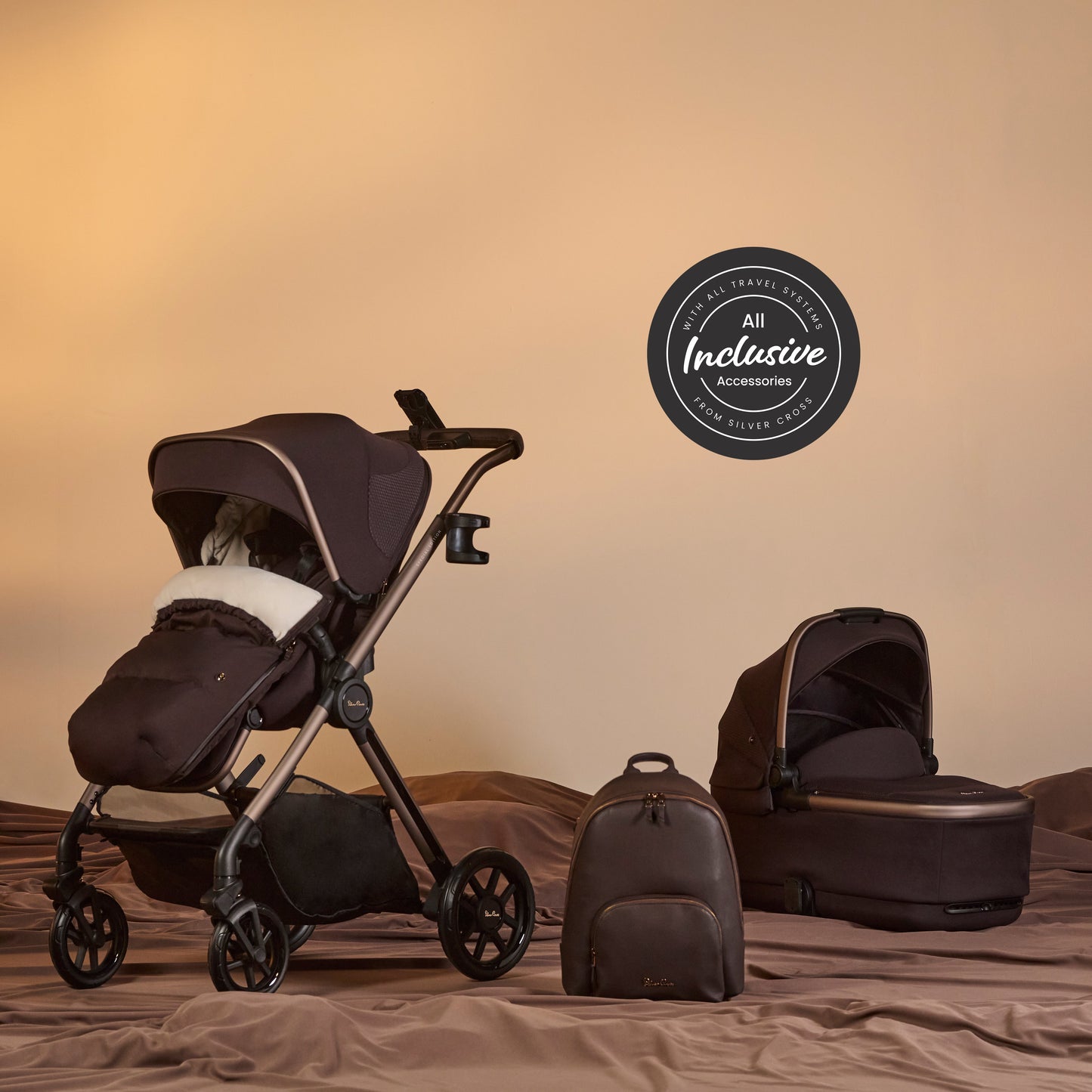 Reef 2 SPECIAL EDITION Ganache Travel System Ultimate 360 Iconic Black Infant Carrier Bundle (11 Piece)