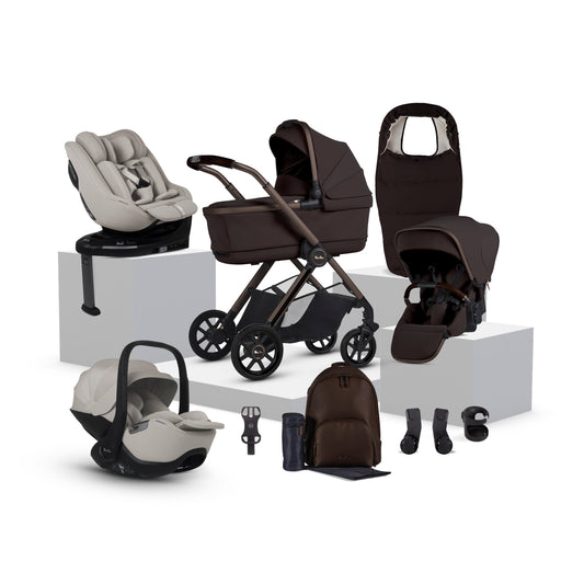 Reef 2 SPECIAL EDITION Ganache Travel System Ultimate 360 Natural Taupe Family Car Seat Bundle (12 Piece)