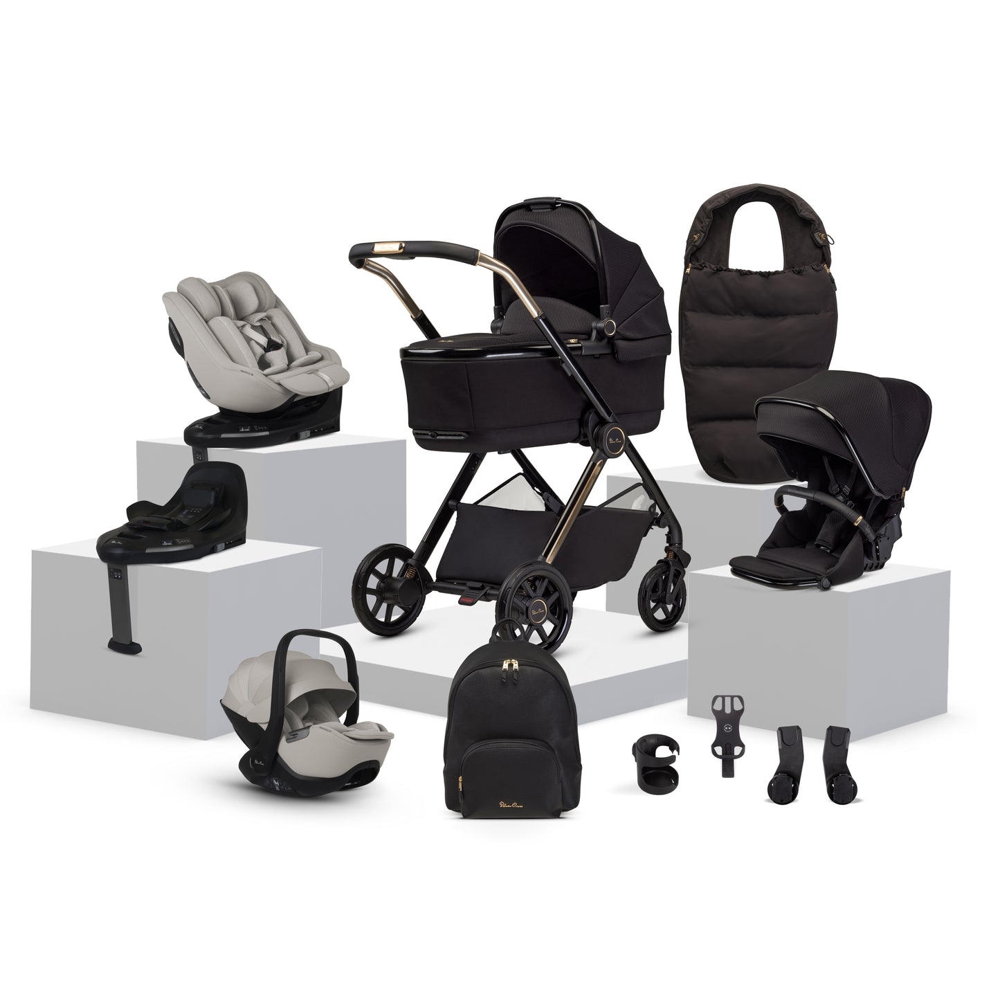 Reef 2 SPECIAL EDITION Espresso Travel System Ultimate 360 Natural Taupe Family Car Seat Bundle (12 Piece)