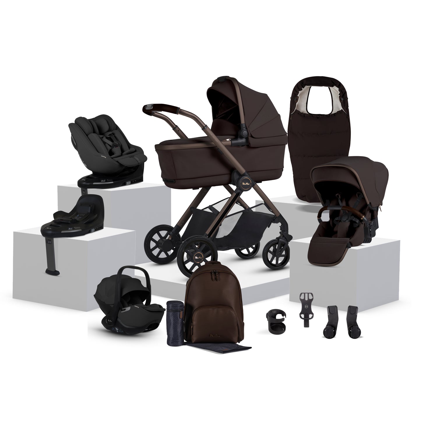 Reef 2 SPECIAL EDITION Ganache Travel System Ultimate 360 Iconic Black Family Car Seat Bundle (12 Piece)