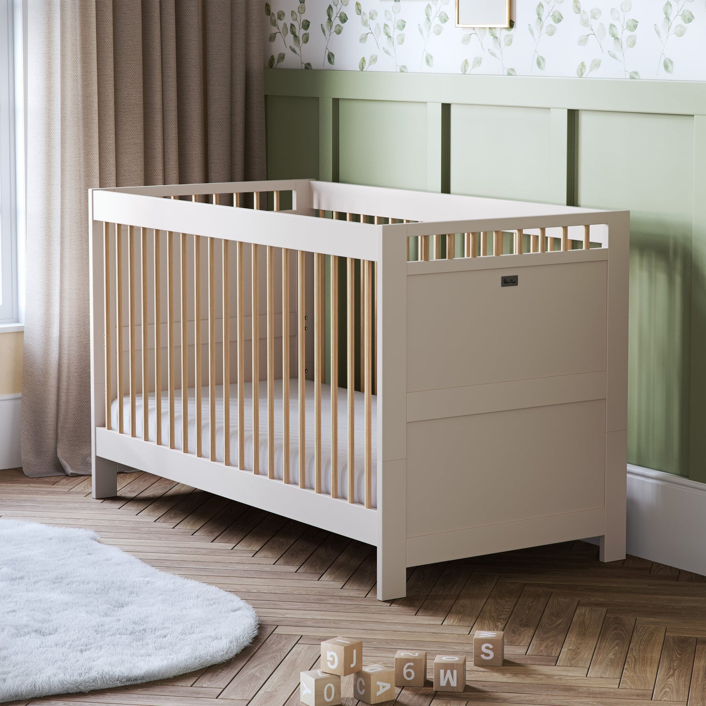 Seville 3 Piece Nursery Set with Convertible Cot to Toddler Bed, Dresser & Wardrobe